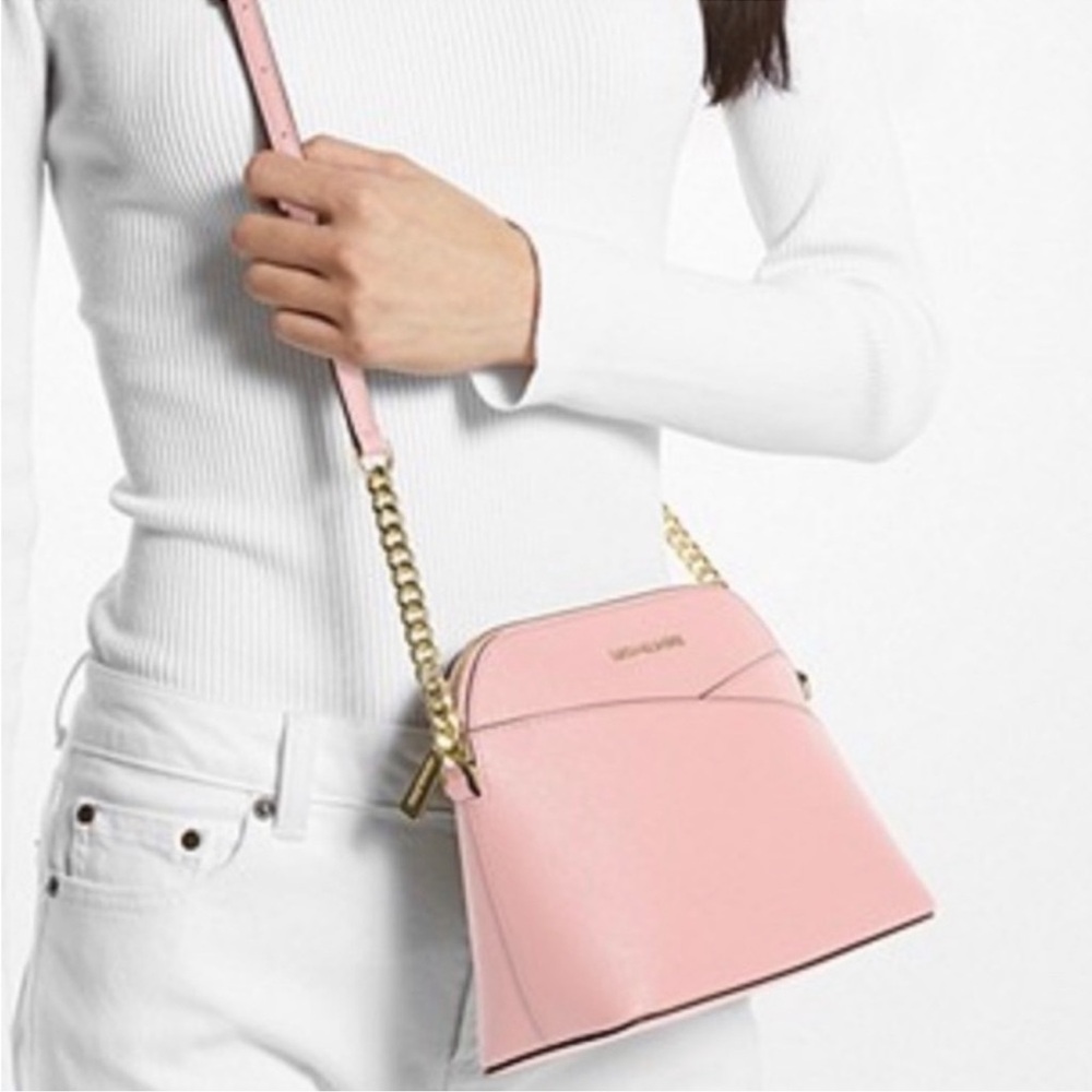 MICHAEL Michael Kors NWT Leather Jet Set Travel Dome Crossbody Powder Blush